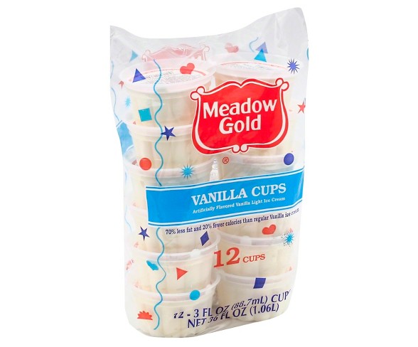 Meadow Gold Vanilla Ice Cream Cups - 12ct