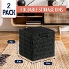 Ornavo Home 2 Pack Paper Wicker Storage Shelf Basket Cube Bin with Handles - 2 of 4