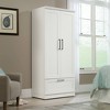 Homeplus Wardrobe Soft White - Sauder: MDF Construction, 2-Door Armoire Dresser with Drawers & Metal Hardware - 2 of 4