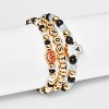 Sugarfix By Baublebar Gold And Crystal Stretch Bracelet Set 3pc