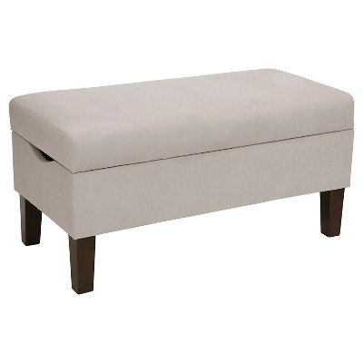 Skyline Bedroom Microsuede Storage Bench - Skyline Furniture