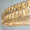 ALOADECOR 12-Light Unique/Statement Soft Gold Dining Room Wagon Wheel Chandelier With Crystal Accents - 4 of 4