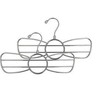 USTECH Butterfly Shaped Metal Hanger | Space-Saving | Chrome Finish | 2 Pack - 1 of 4