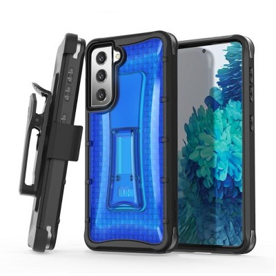 MyBat Pro Warrior Series Case with Holster Compatible With Samsung Galaxy S21 Plus - Blue