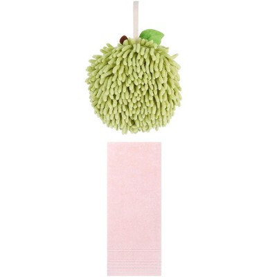 REGALWOVEN Solid Soft Absorbent Hand Towels for Bathroom Kitchen 14" x 30"/6" x 6" 2 Pcs