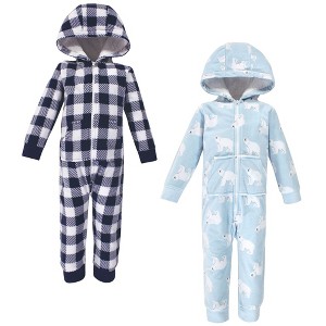 Hudson Baby Toddler Boy Fleece Jumpsuits, Coveralls, and Playsuits 2pk Set, Polar Bear - 1 of 3