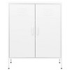 vidaXL Storage Cabinet White Steel Medium - White - 3 of 4
