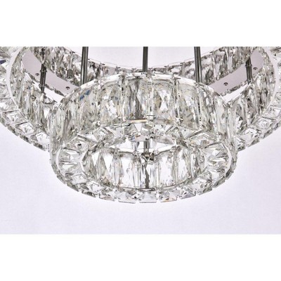 Monroe 22" Chrome LED Flush Mount with Royal Cut Crystals