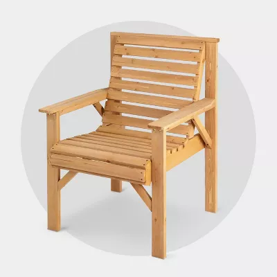 Essential Wood Outdoor Chair Frame for Deep Seat Cushion