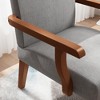 Fabric Accent Arm Chair Set of 2 with Round Wood Side Table for Bedroom or Office - 4 of 4