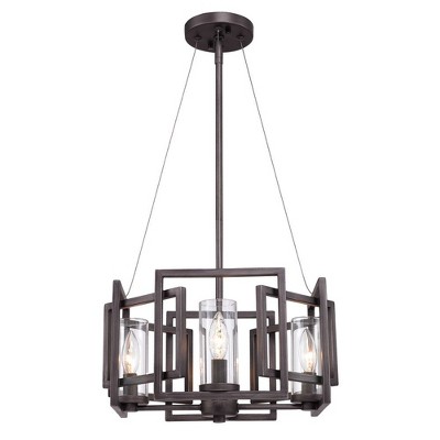 White Gold Geometric Glass Semi-Flush Mount Light