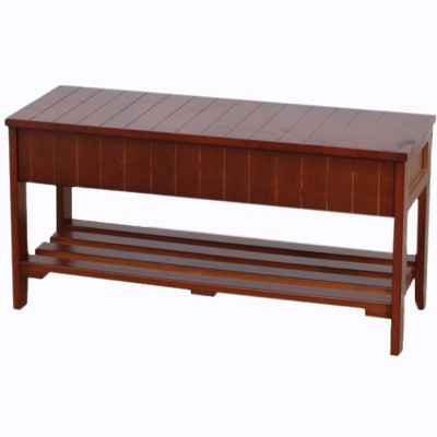 Rennes Cherry Solid Wood Shoe Bench with Storage
