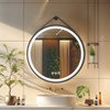 24/28/32in LED Black Frame Round Bathroom Mirror with Light Vanity Mirror Anti-Fog Dimmable,Wall Decor Mirror - 3 of 4