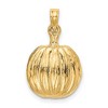 Black Bow Jewelry 14k Yellow Gold and Enameled 3D Pumpkin Pendant, 13mm - 3 of 4