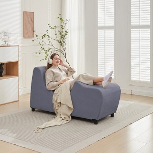 Mjkone Yoga Chair for Adults, Velvet Yoga Chaise Lounge Chair Indoor for Adult Exercise, Stretching, Relaxation,Dark Gray/Light Gray/Beige - 1 of 4