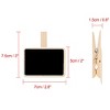 Unique Bargains Wood Mini Chalkboard Signs Tags with Clip for Weddings Message Board Notes 12 Pcs - 2 of 4