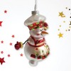 Cheerful Holiday Snowman Chef Glass Christmas Ornament| OrnamentallyYou - 4 of 4