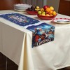 Unique Bargains Christmas Table Runner Snowy Night Santa Claus Polyester Blue Red White 71x14 Inch 1 Pc - 2 of 4
