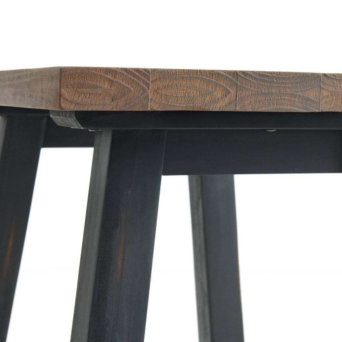 32" Small Adam Solid Wood Desk Rustic Natural - Alaterre Furniture: Industrial Sawhorse Leg, Pine Surface - thumbnail 7