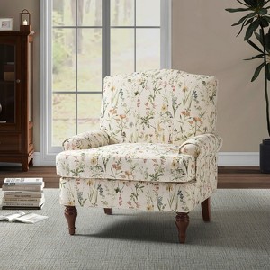 Dani comfy Livingroom Armchair with Solid Wood Legs  | KARAT HOME - 1 of 4