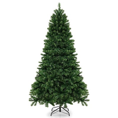 7-Foot Green PVC Christmas Tree with Warm White LED Lights