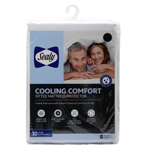 Sealy Cooling Comfort Machine Washable Fitted Mattress Protector - 1 of 4