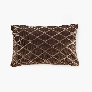 Gracie Mills Brad Foxtail Stitched Velvet Oblong Decor Pillow - 1 of 4