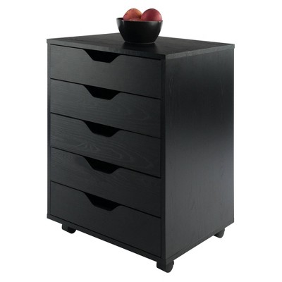 Mobile 5-Drawer Vertical Lockable Cabinet in Sleek White