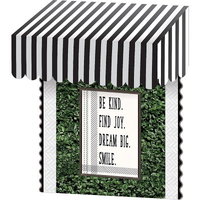 Black and White Striped Classroom Awning 24" x 12.5" x 8"