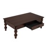 Sapphtopaz Retro Coffee Table with Storage Drawer Rectangular Wooden Center Table with Solid Wood Gourd-Shaped Legs Coffee Bar for Living Room - 3 of 4