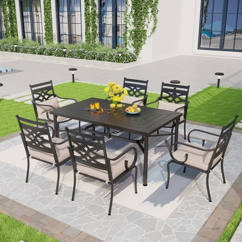 Outdoor dining set with cushions hot sale