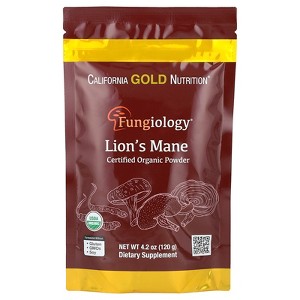 California Gold Nutrition Fungiology®, Certified Organic Lion's Mane Powder, 4.2 oz (120 g) - 1 of 4