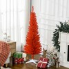 HOMCOM 5 FT Artificial Pencil Christmas Tree, Slim Xmas Tree with 294 Realistic Branch Tips and Plastic Stand, Red - 3 of 4