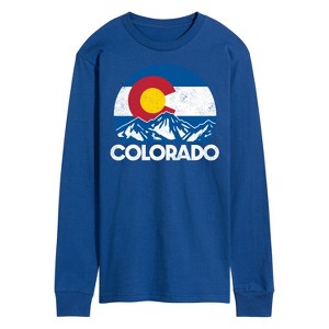 Men's - Instant Message - Retro Colorado Flag Mountains Long Sleeve Graphic T-Shirt - 1 of 4