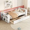 Twin Size Daybed with Drawers and Shelves, No Box Spring Needed, Minimalist Finish Daybed, Platform Bed with Solid Pine Wood Frame-Baofuwish - 2 of 4