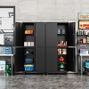 Mlezan Metal Garage Cabinet: Locking Doors, Adjustable Shelves, 4 Wheels. 73" Steel Cabinet for Garage or Warehouse Tool Storage. - 4 of 4