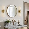 POWLIG 20.3-in 2-Light Gold Modern Dimmable Wall Sconce with Transparent Glass Shade - 3 of 4