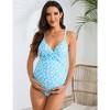 Womens Maternity Swimsuits Wrap Front Sling Swimwear One Piece Adjustable Crossback Swimsuits Stretchy Summer Beach Outfits - 3 of 4