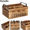 LunaLulinlk Wood Utensil Holder, Silverware Organizer with 4 Compartments for Kitchen Counter, Farmhouse Wood Flatware Utensil Organizer Storage - 3 of 4