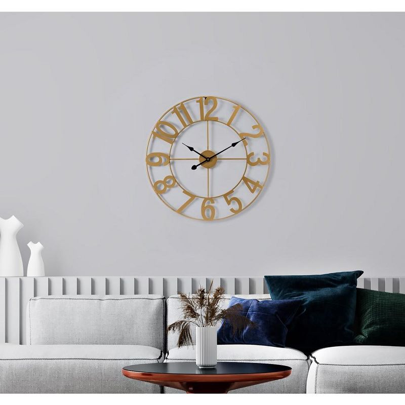 Sorbus Large Wall Clock for Living Room Decor - Numeral Wall Clock for Kitchen - 16-inch Wall Clock Decorative (Gold), 2 of 8