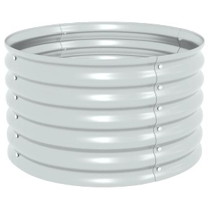 vidaXL Galvanized Steel Raised Garden Bed - Silver Metal Plant Box for Outdoor Gardening, 31.5x31.5x17.3 Inch - Weather Resistant Flower/Herb Planter - 1 of 4