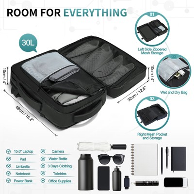 Unique Bargains Travel Water Resistant Laptop Computer Backpacks Black — фото 4