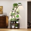 9-Tier Metal Plant Shelf, Adjustable Grow Lights Indoor Stand, Rustic Brown Multi-Layer Display Rack for Living Room Decor - Coolbibila - 2 of 4
