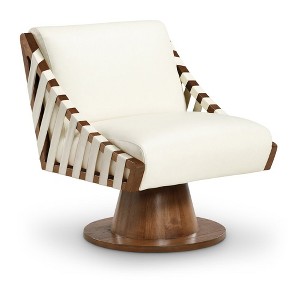 Meridian Furniture,Millwin Vegan Leather Swivel Accent Chair - 1 of 4