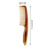 Unique Bargains Durable Two-Color Handle Flat Comb For Curly Hair Amber 1 Pc - 2 of 4