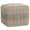 WyndenHall Billie Square Woven Pouf Natural/Gray: Contemporary Cotton Upholstered, No Assembly Required - 2 of 4