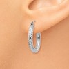 Black Bow Jewelry 3mm, 14k White Gold Diamond-cut Hoops, 20mm (3/4 Inch) - image 3 of 4