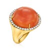 Ross-Simons Carnelian and 0.60 ct. t.w. White Topaz Ring in 18kt Gold Over Sterling - 3 of 4
