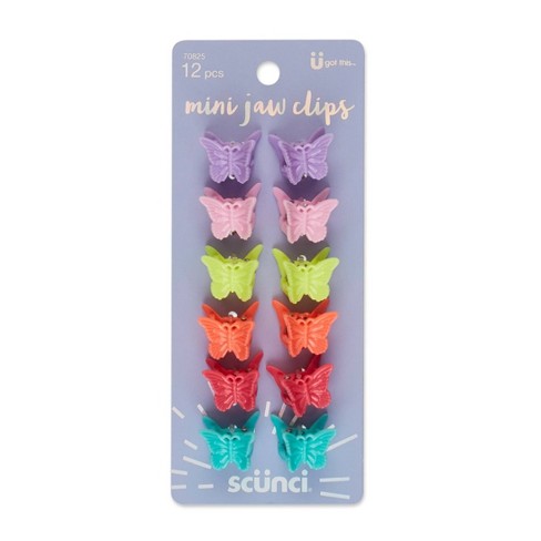 Scunci Butterfly Bright Colors Mini Jaw Clips - 12ct : Target