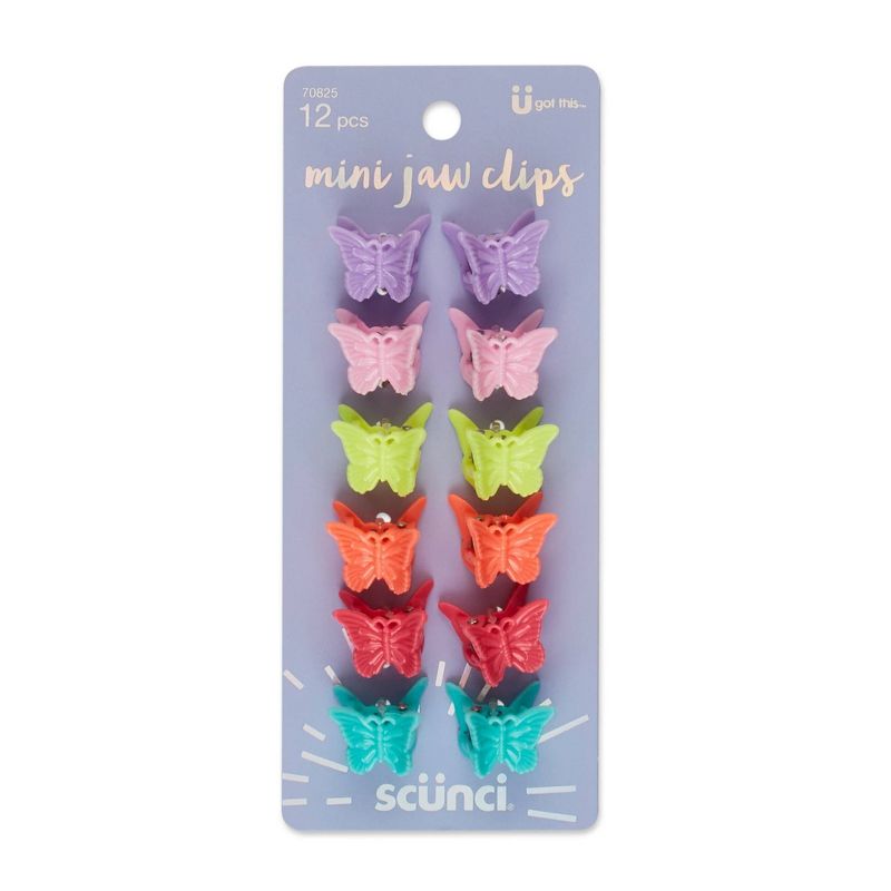 sc&#252;nci Kids Butterfly Shaped Mini Claw Clips - Brights - 12pcs, 1 of 11